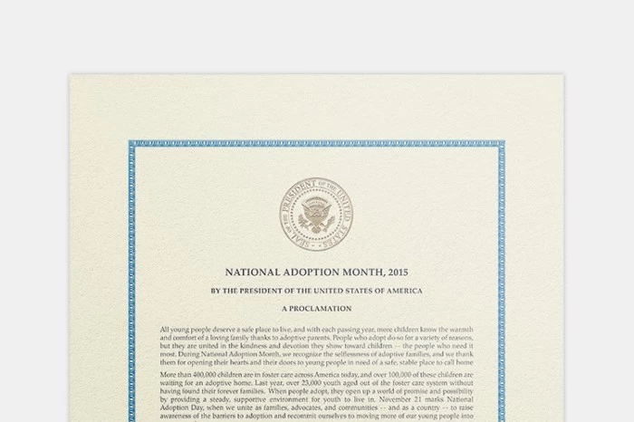 National Adoption Month proclamation