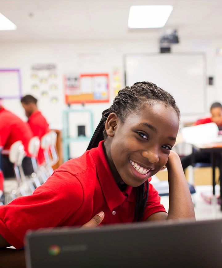 girl smiling at school