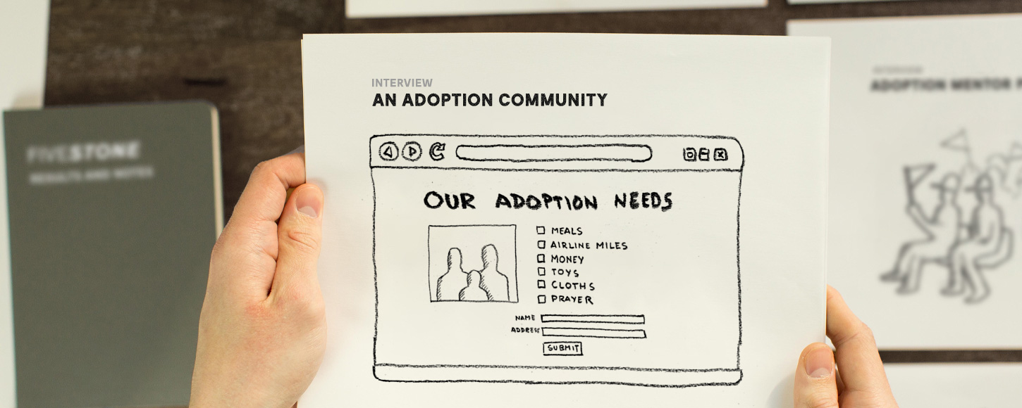 Wireframe of adoptions design