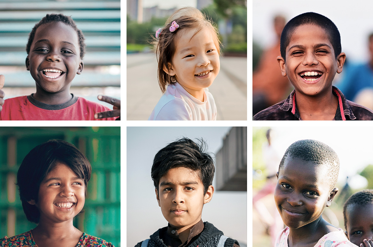 Collage of smiling children