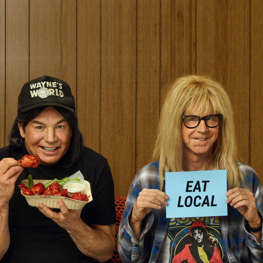 wayne and garth eat local